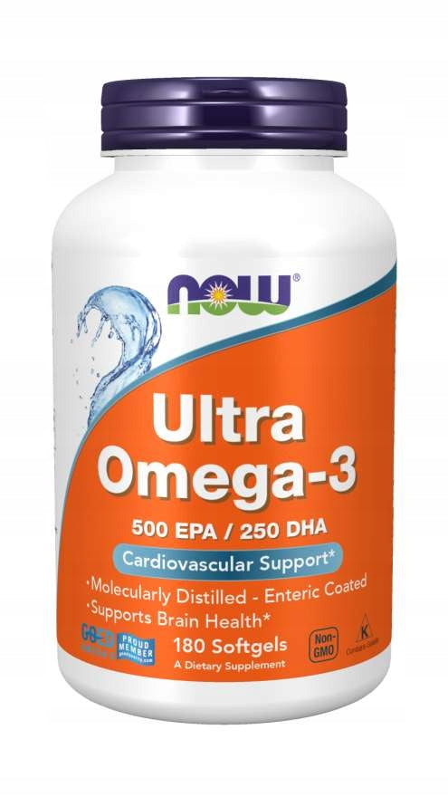 NOW Foods Ultra Omega-3 180caps Acids EPA DHA 1000mg Fish Heart Oil Memory
