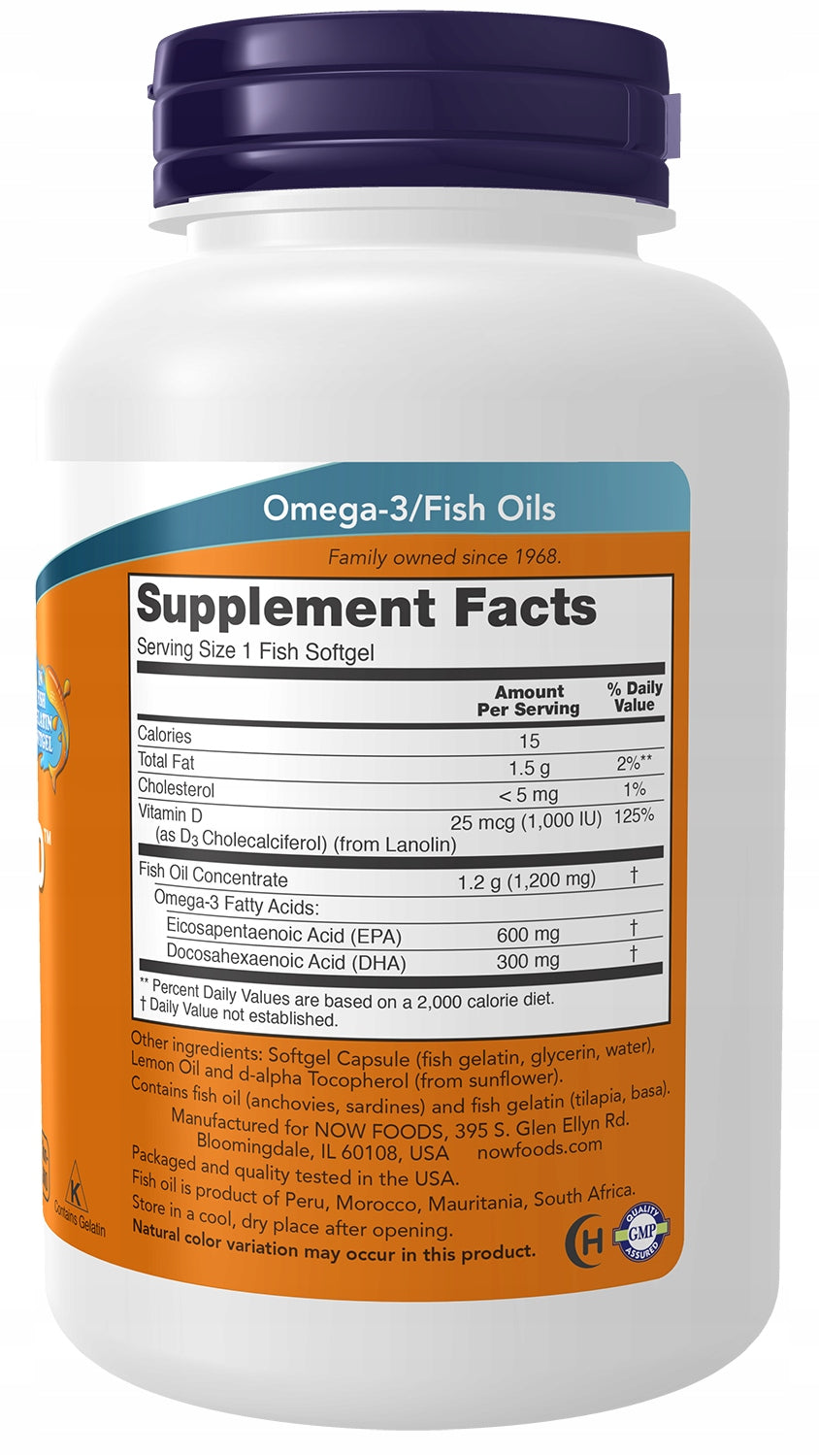 NOW Foods Ultra Omega 3-D + Vitamin D 3 Acids EPA DHA Heart 90softgels EAN (GTIN) 733739016638