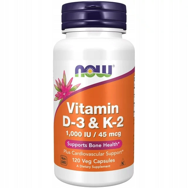 NOW Foods VITAMIN D-3 & K-2 1000/45mcg 120wk CARDIOVASCULAR