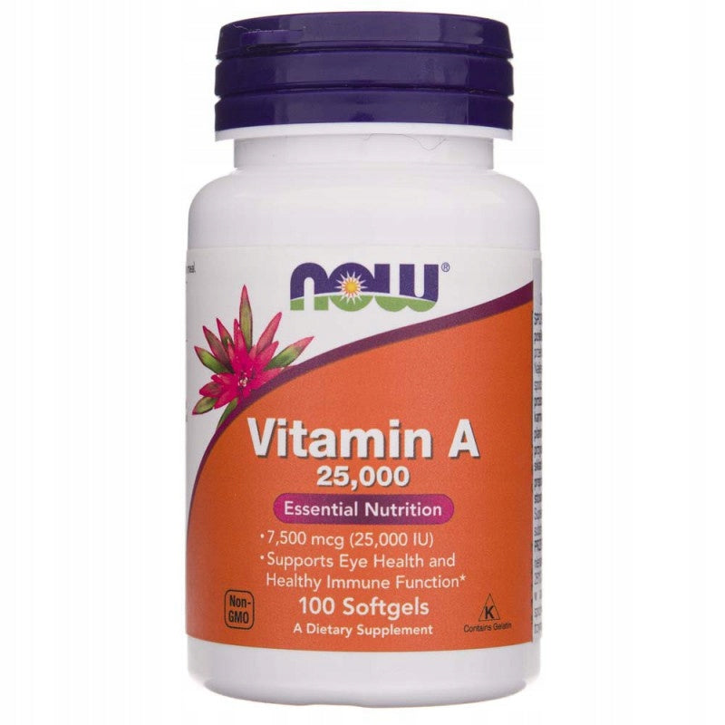 NOW Foods Vitamin A 25.000 IU Healthy Eyes Skin Immune System 100SG Weight 80 g