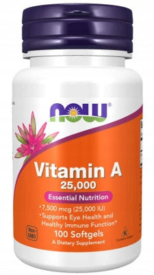 NOW Foods Vitamin A 25 000 IU VITAMIN A VISION SKIN 100 softgels Expiration date not specified