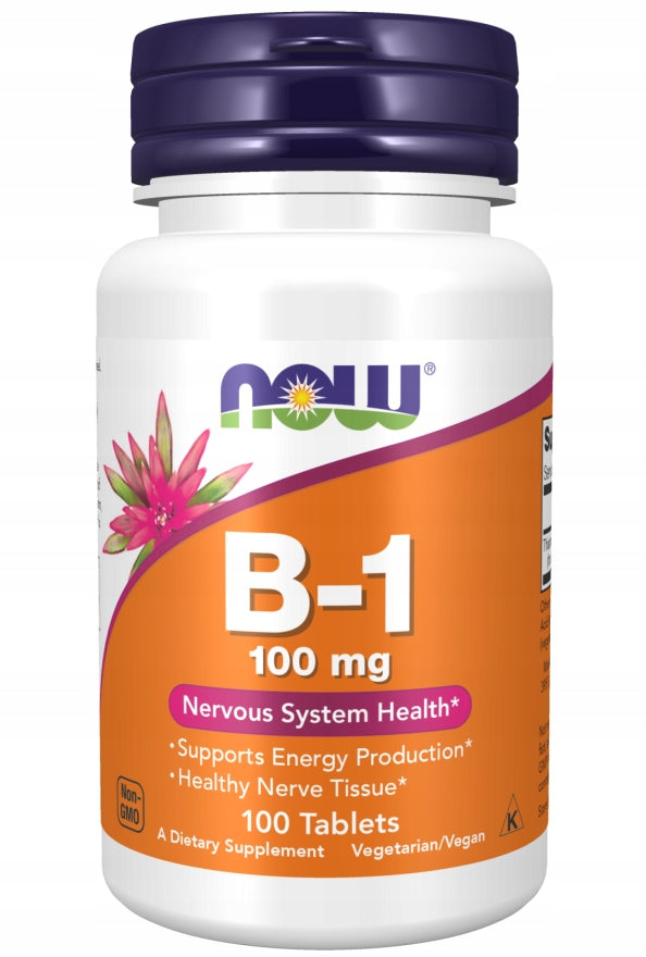 NOW Foods Vitamin B-1 100mg B1 THIAMINE NERVOUS SYSTEM HEART B 1 100tablets