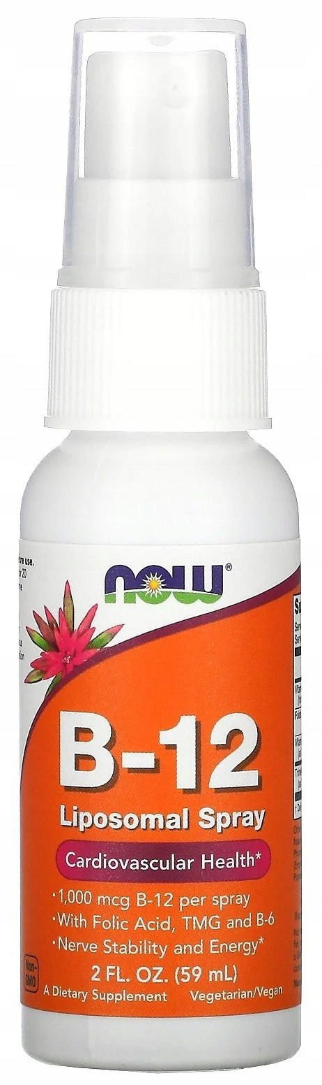 NOW Foods Vitamin B-12 Liposomal Spray VITAMIN B6 RESISTANCE CIRCULATION 59ml Expiration date not specified