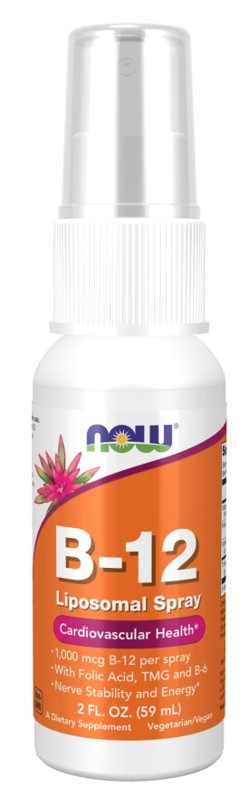 NOW Foods Vitamin B-12 Liposomal Spray VITAMIN B6 RESISTANCE CIRCULATION 59ml