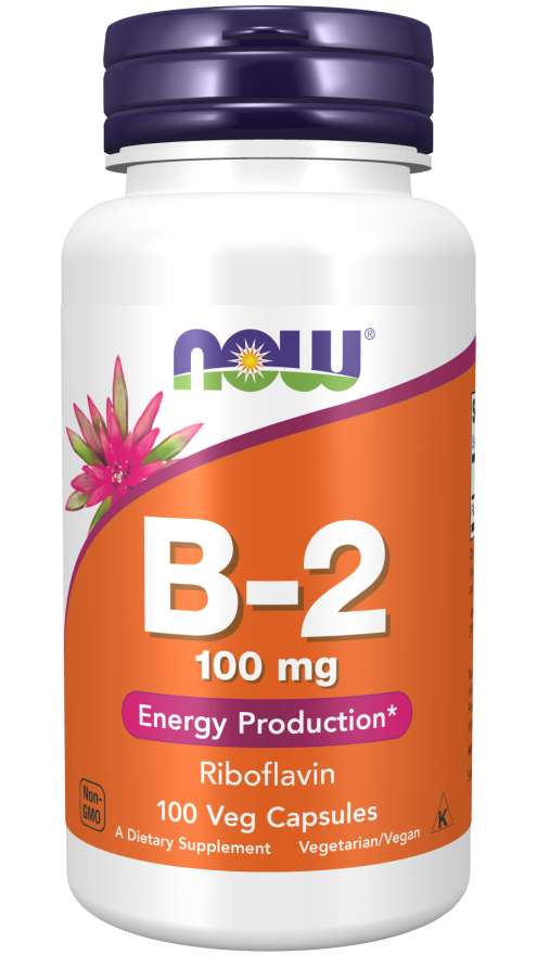 NOW Foods Vitamin B-2 100mg Riboflavin Group Vitamins B Detox 100 kaps.