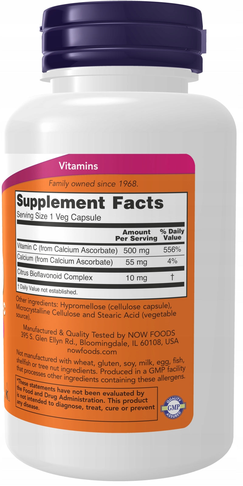 NOW Foods Vitamin C-500 Calcium Ascorbate-C Buffered Vitamin Calcium 250k Brand Now foods