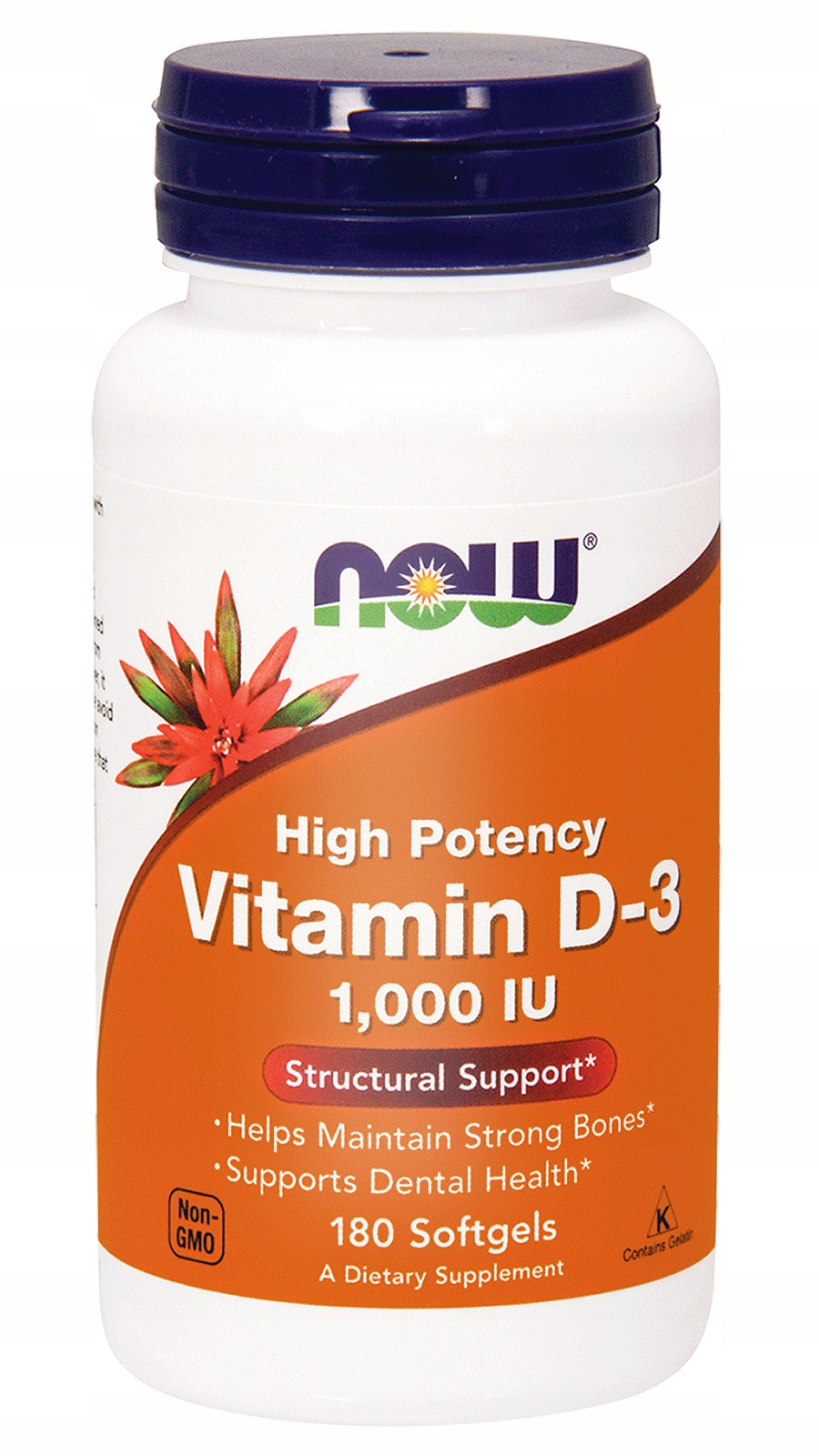NOW Foods Vitamin D-3 1000 IU VITAMIN D3 BONE TEETH IMMUNITY 180softgels EAN (GTIN) 733739003652
