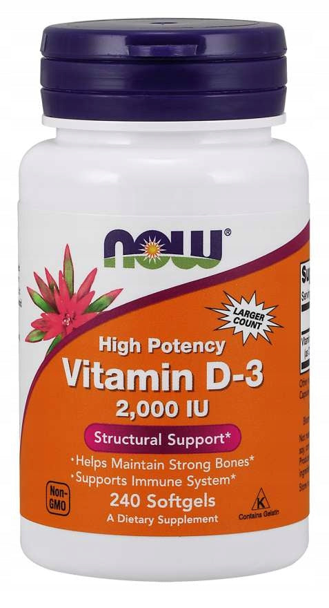 NOW Foods Vitamin D3 2.000iu Healthy Strong Bones Resistance 240 SOFT GELS