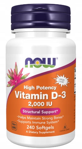 NOW Foods Vitamin D3 Vitamin D-3 BONE RESISTANCE Wit D3 2000 IU 240softgel EAN (GTIN) 733739003775