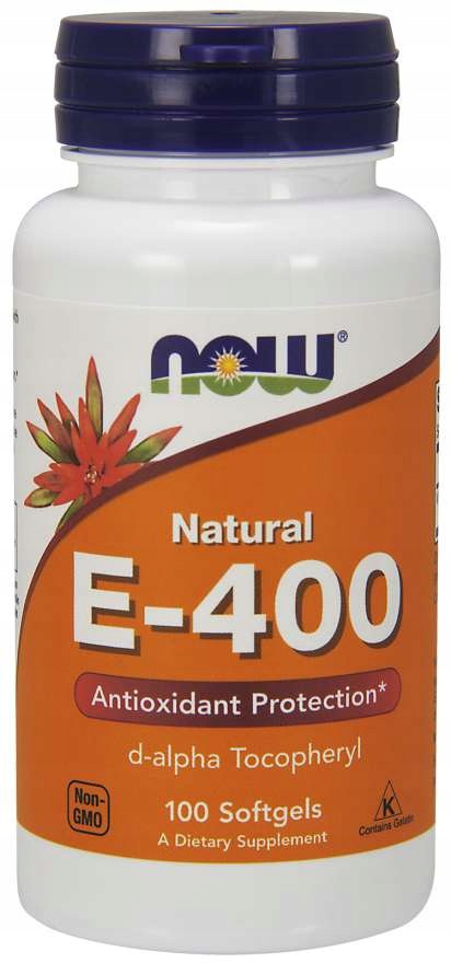 NOW Foods Vitamin E-400 D-Alpha Tocopherol Antioxidant Detox 100 SGELS
