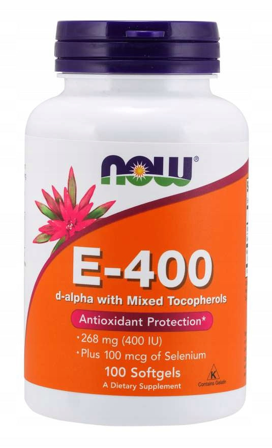 NOW Foods Vitamin E-400 VITAMIN E SELENIUM VITAMIN OF YOUTH ANTIOXIDANT 100k Packaging status original