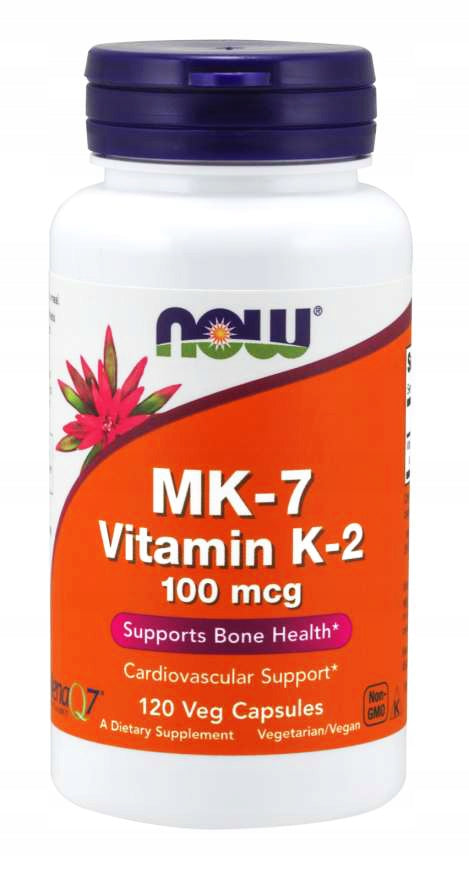 NOW Foods Vitamin MK-7 K-2 MenaQ7 NAtto VITAMIN K2 MK7 100mcg 120 vegekaps EAN (GTIN) 733739009937