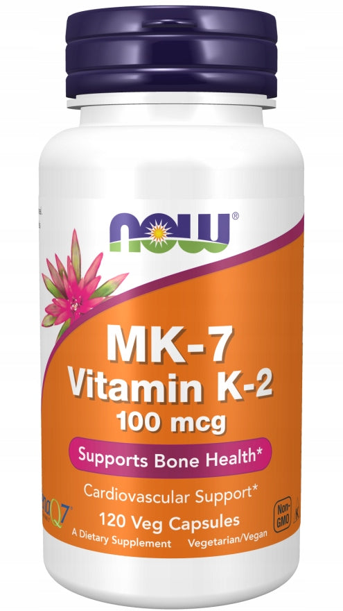 NOW Foods Vitamin MK-7 K-2 MenaQ7 NAtto VITAMIN K2 MK7 100mcg 120 vegekaps