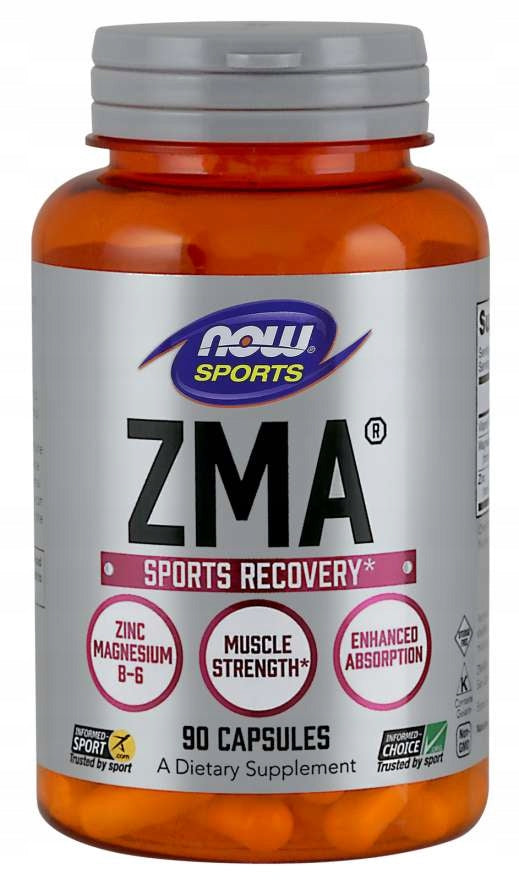 NOW Foods ZMA 800mg Zinc, Magnesium, Vitamin B6 Muscle Strength 90 VEGG CAPS