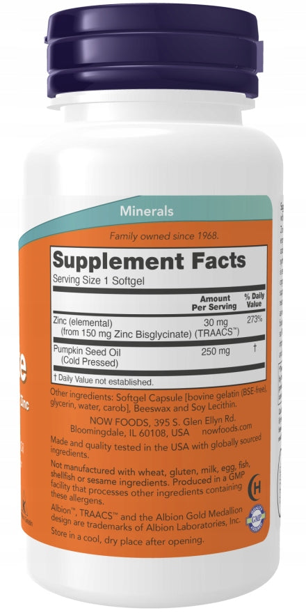 NOW Foods Zinc Glycinate 120 capsules ZINC GLYCINATE Brand Now foods