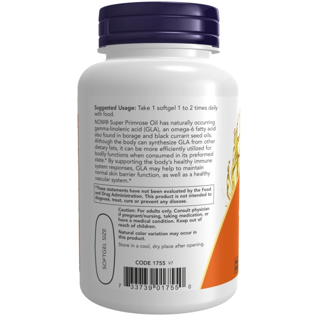 NOW Super Primrose 1300mg Natural Evening Primrose Oil GLA OMEGA 60caps EAN (GTIN) 733739017550