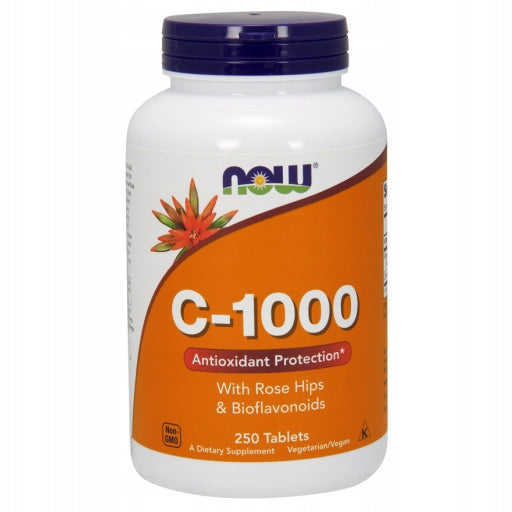 NOW Vitamin C-1000 Rose Hips & Bioflavonoids WILD ROSE BIOFLAVONOID 250t
