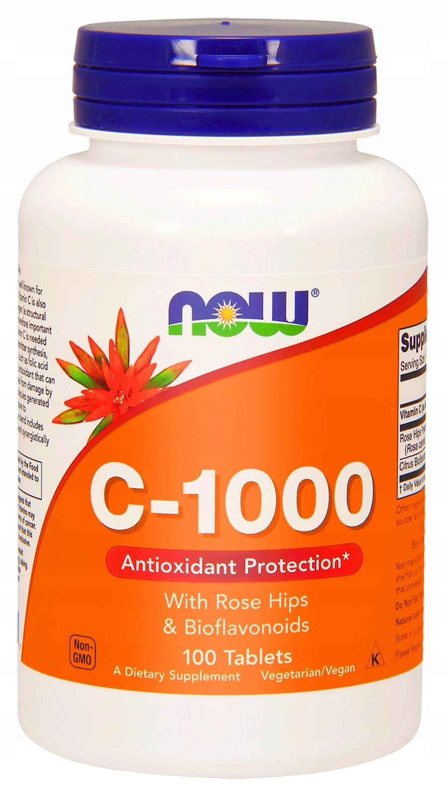 NOW Vitamin C-1000 Rose Hips & Bioflavonoids Wild ROSE BIOFLAVONOIDS 100t Manufacturer code 733739006851