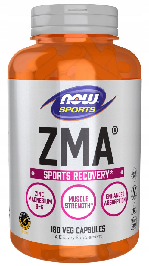 NOW ZMA SPORT RECOVERY 180K ZINC MAGNESIUM VITAMIN B6 TESTOSTERONE REGENERATION