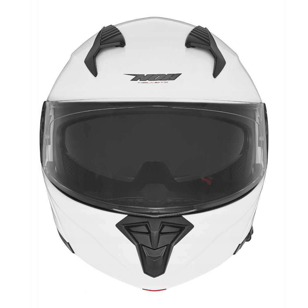NOX MOTORCYCLE JAW HELMET WITH BLEND N968 SOLID WHITE GLOSS XL Visor Features enhanced scratch resistance integrated sun visor