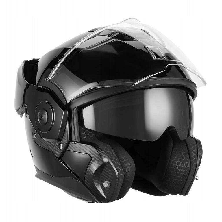 NOX PREMIUM FLIP-BACK JAW HELMET WITH SPINNER BLEND BLACK SIZE XL