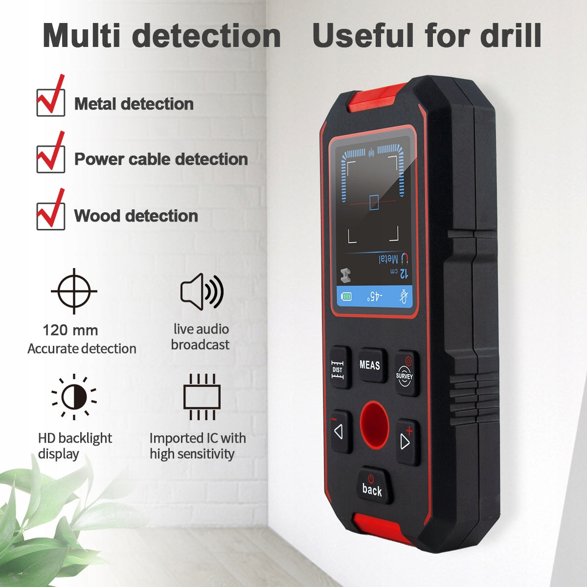 NOYAFA NF-518S Stud Detector and Wall Scanner, Metal and Wood Detector