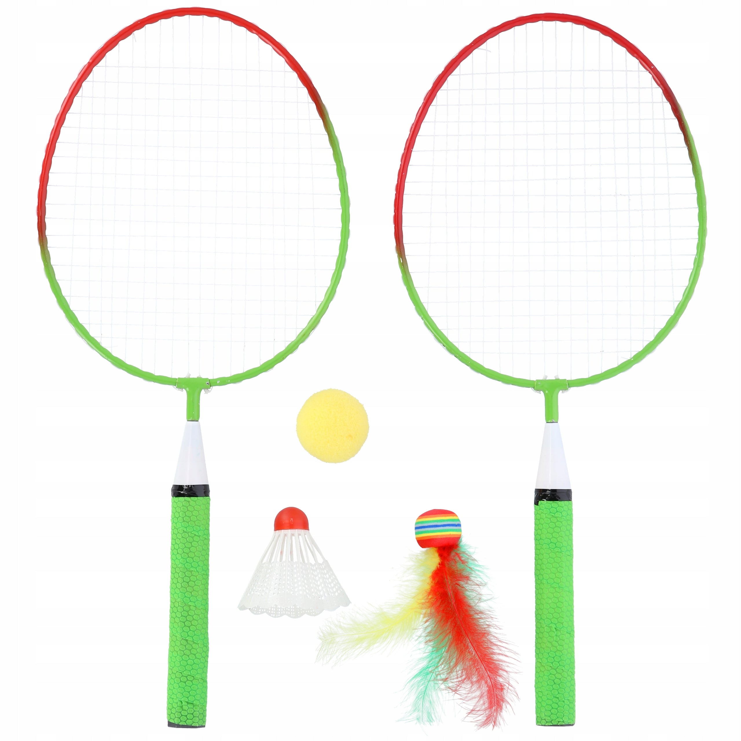 NRZ051 STEEL / BADMINTON SET 2 RACKETS + SHUTTLECOCKS + JUNIOR BALLS