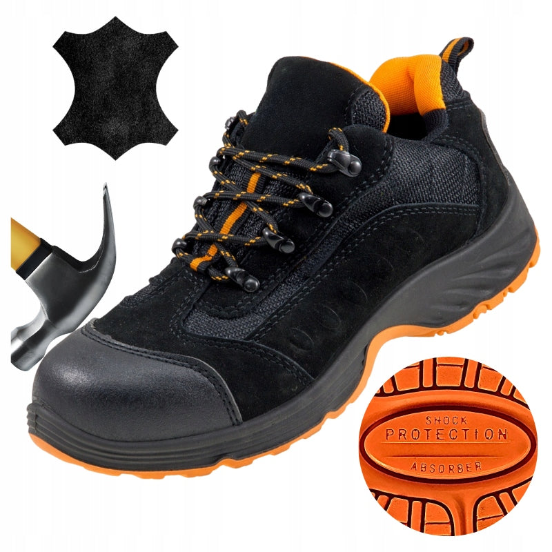 NUBUK Men's Protective LEATHER Work Shoes with S1 BHP