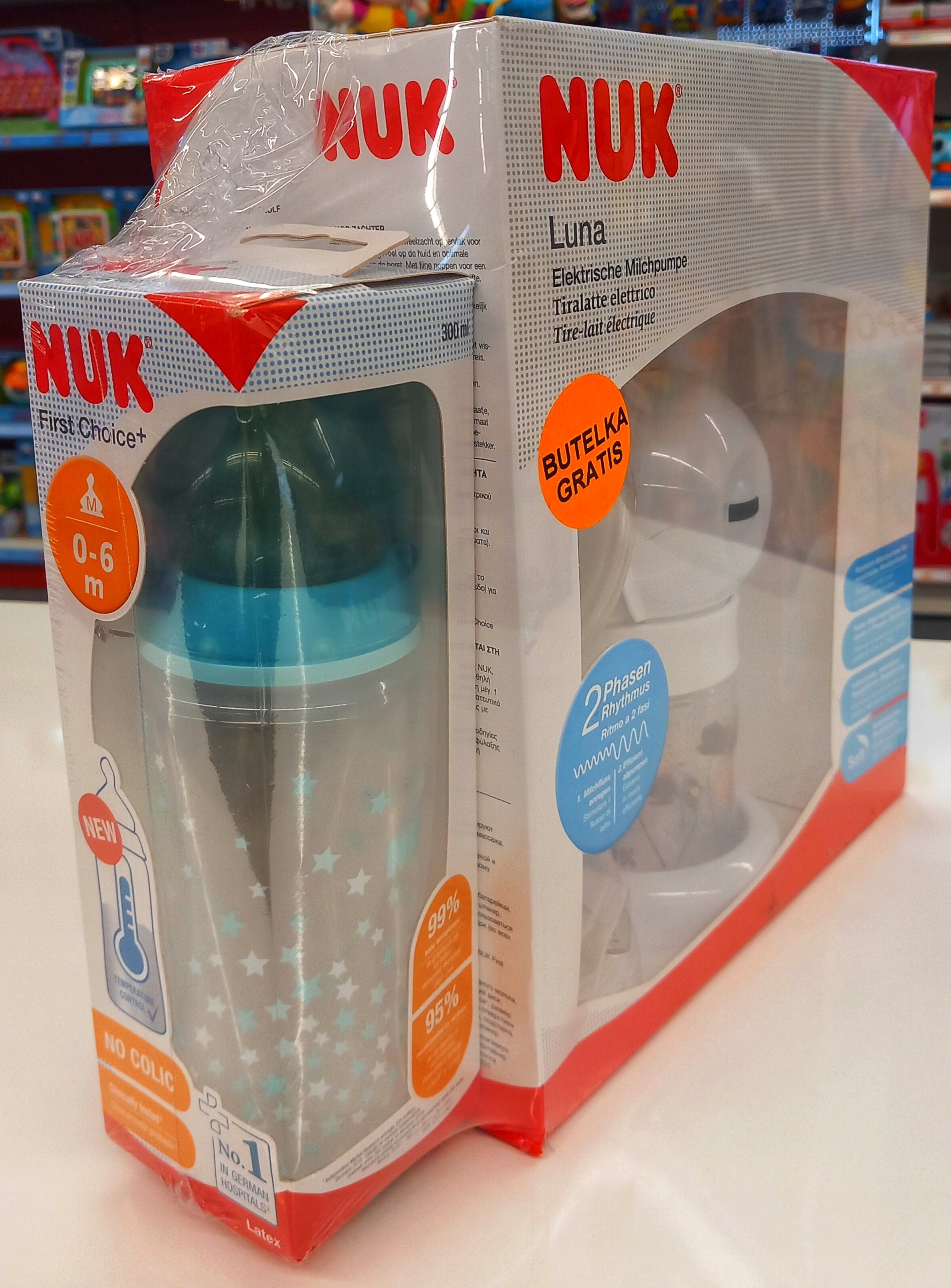 NUK Luna Electric breast pump + Bottle 150 ml + 300ml bottle FREEBIE Manufacturer of a medical device NUK