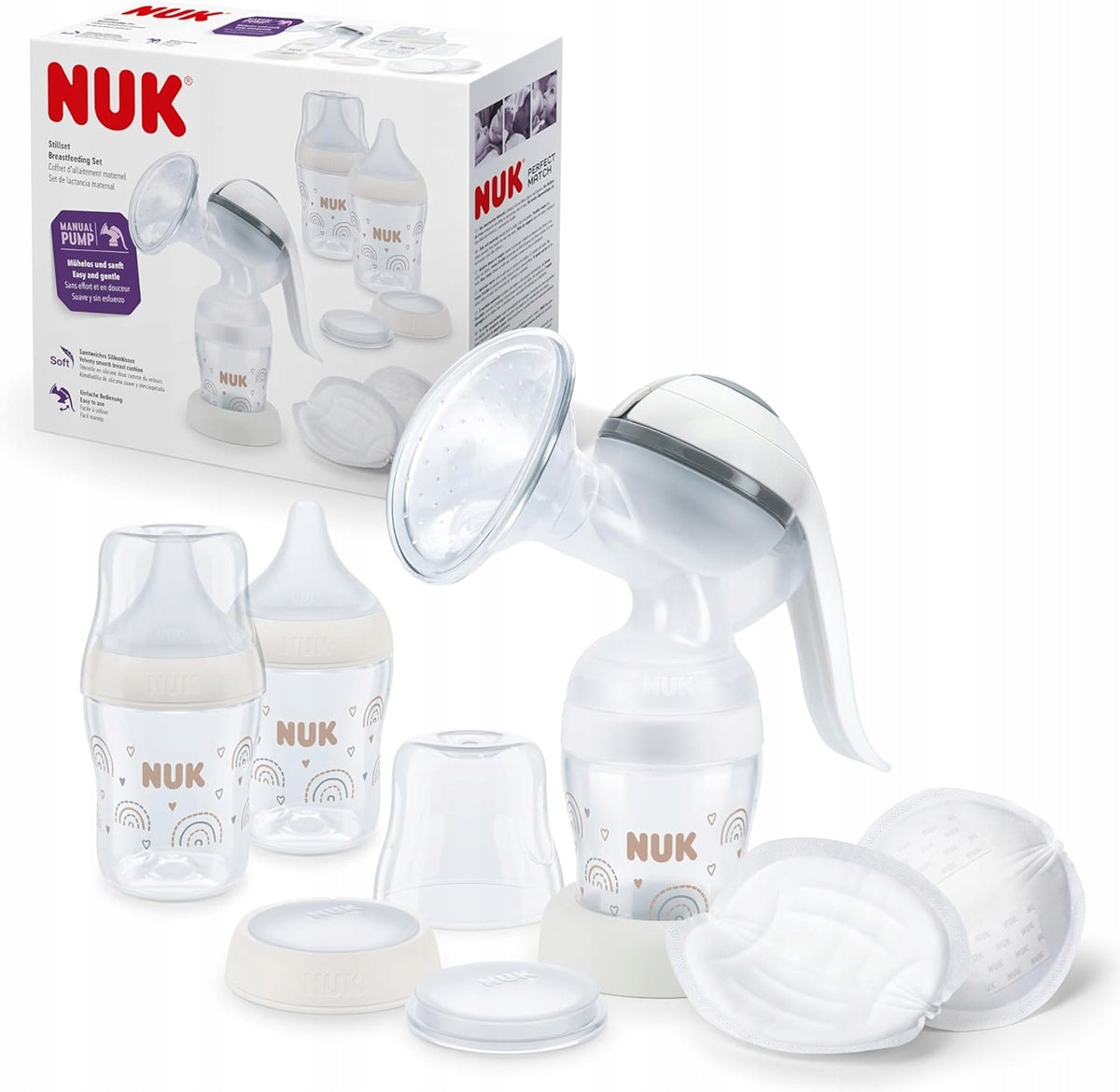 NUK manual breast pump + bottles Perfect Match 150ml set
