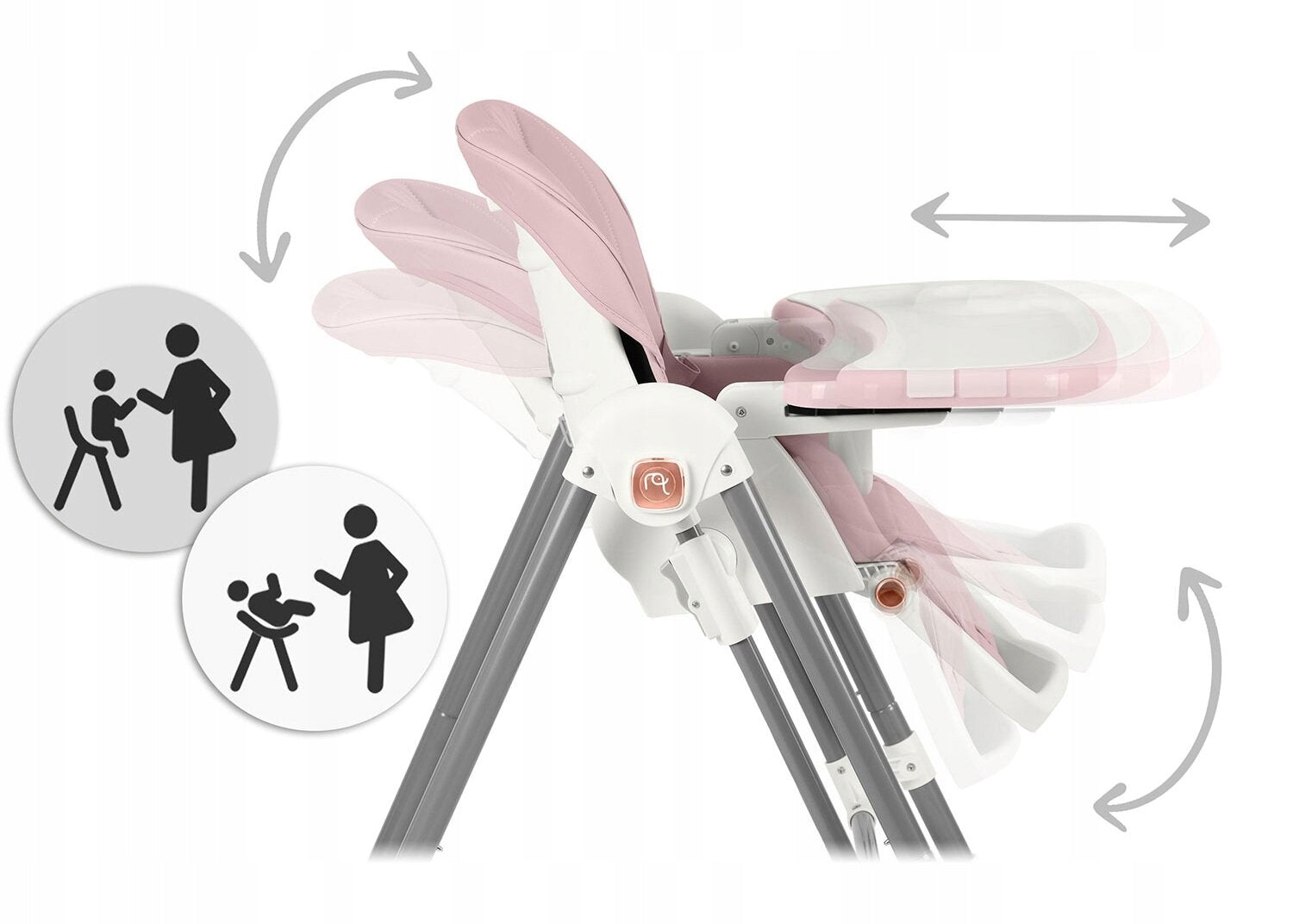 NUKIDO Elite Pink Highchair Color pink white
