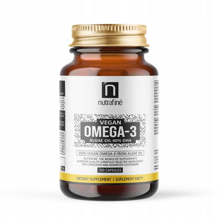 NUTRAFINE VEGAN OMEGA-3 100 KAPS 40% DHA FROM ALGAE DOCOSAHEXAENOIC ACID