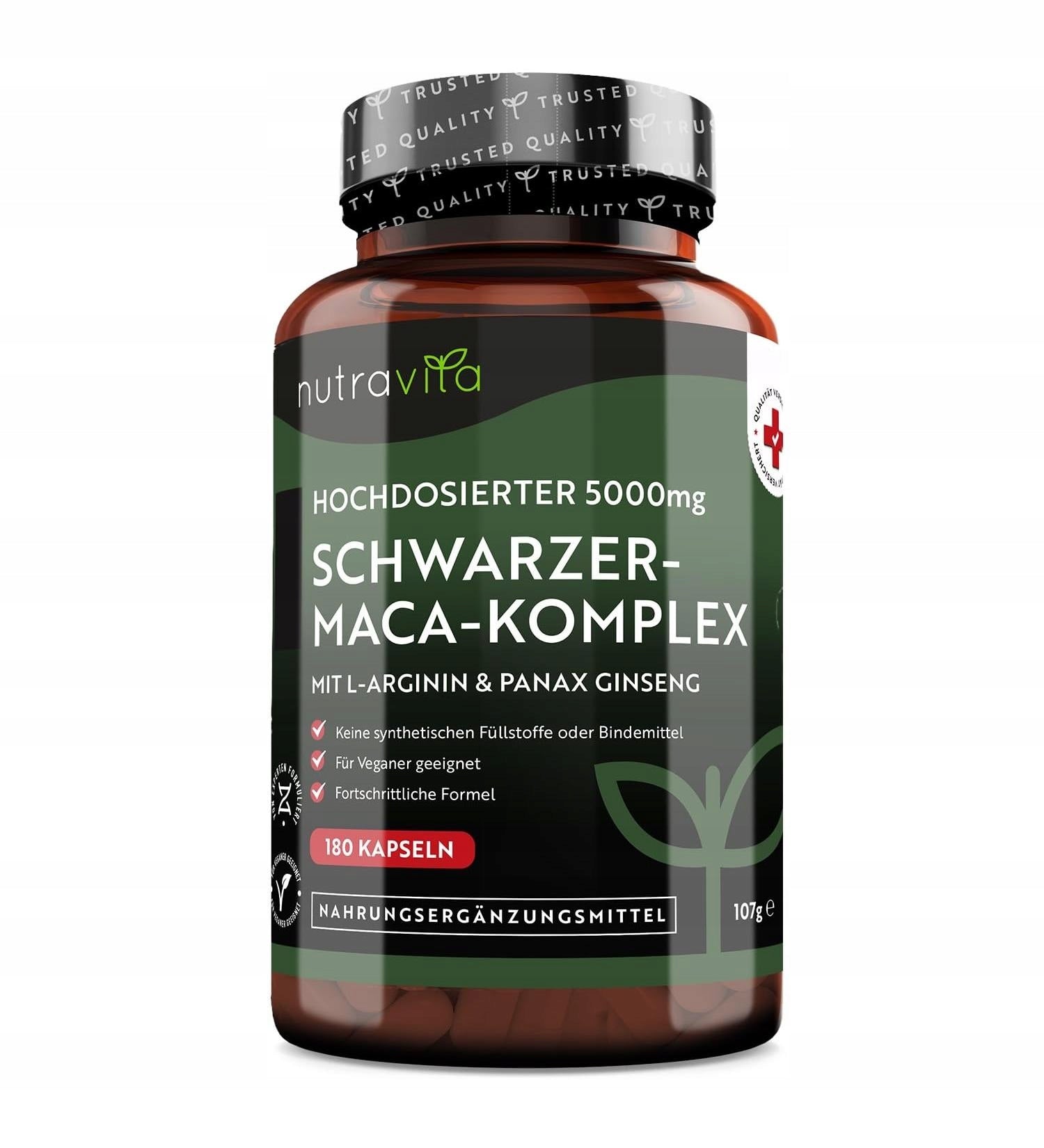 NUTRAVITA COMPLEX BLACK MACA ARGININE GINSENG 180 CAPSULES
