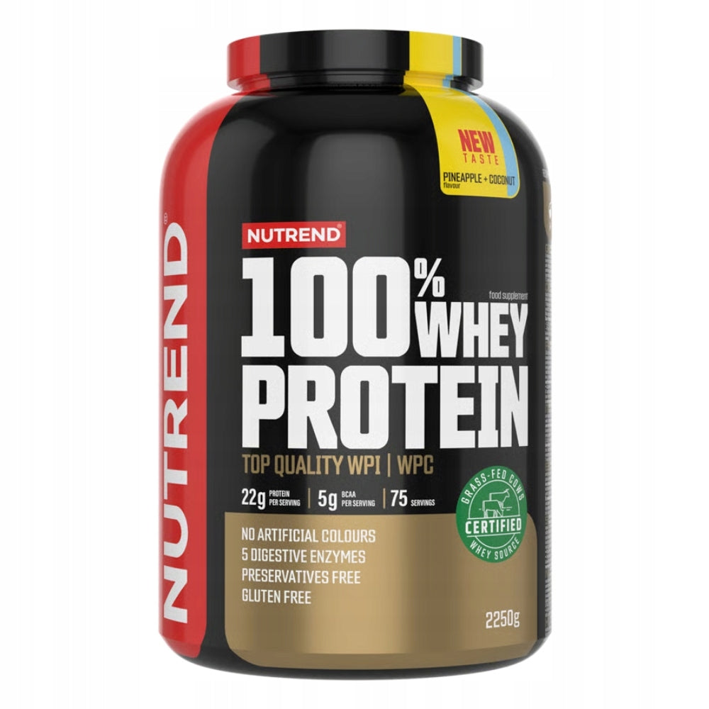 NUTREND 100% WHEY PROTEIN 2250 g WPC WPI SOY PROTEIN CONCENTRATE Expiration date at least six months from the date of purchase
