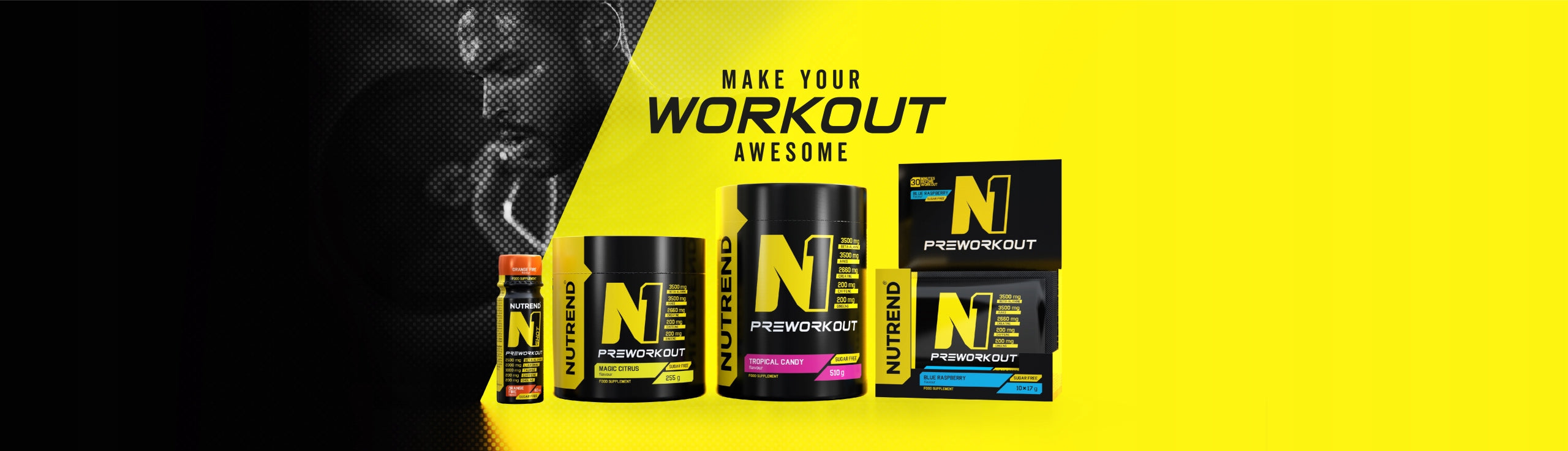 NUTREND N1 PreWorkout - 255g Magic Citrus Brand Nutrend
