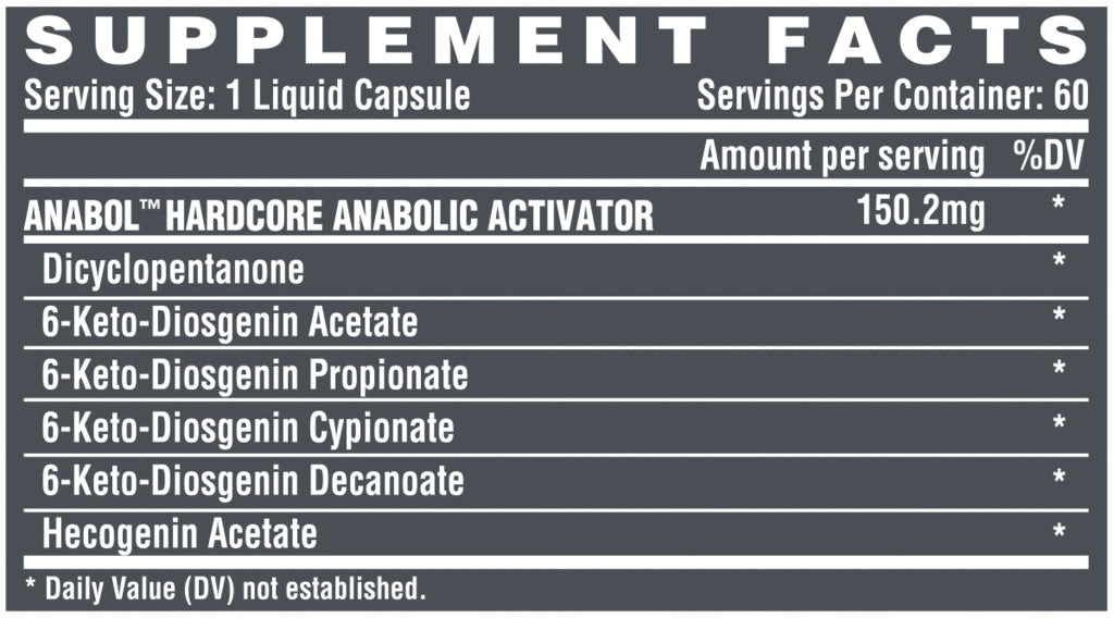 NUTREX ANABOL HARDCORE 60 LIQUID CAPS MASS MUSCLE STRENGTH ANABOLIC ADAPTOGEN Expiration date at least 1 year from the date of purchase