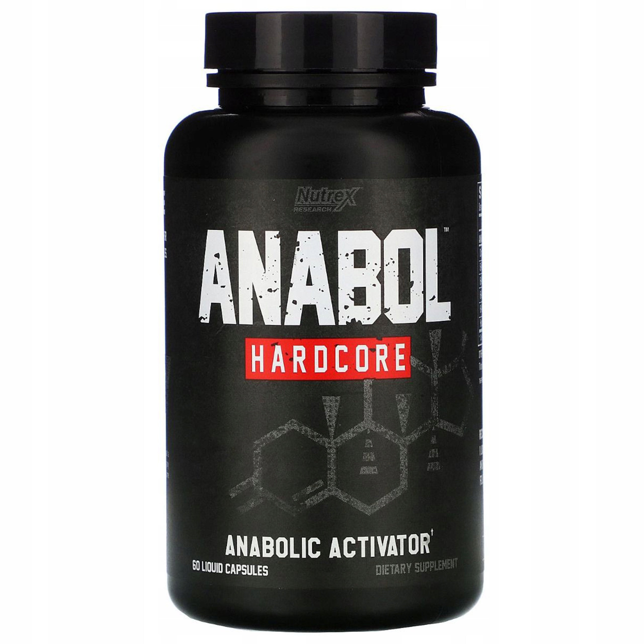 NUTREX ANABOL HARDCORE 60 LIQUID CAPS MASS MUSCLE STRENGTH ANABOLIC ADAPTOGEN