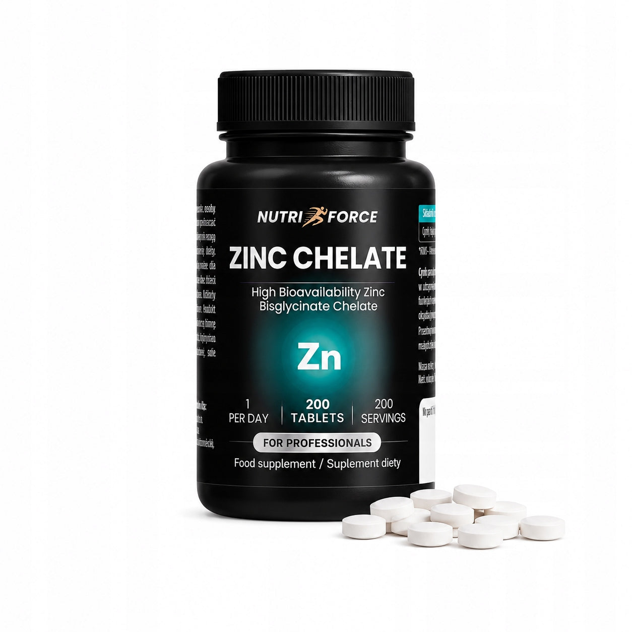 NUTRI FORCE ZINC CHELATE Chelated Zinc Bisglycinate 15 mg 200 tabl