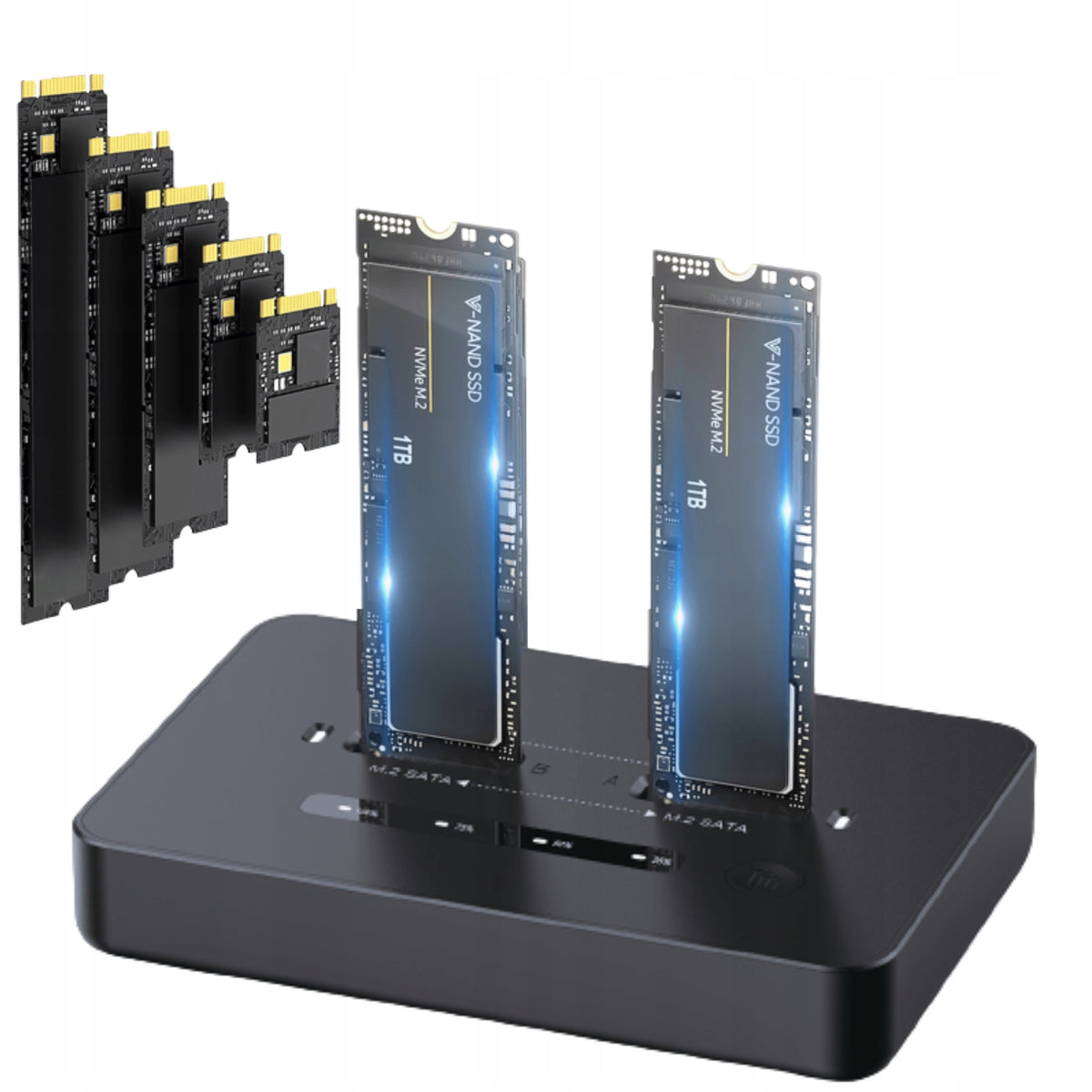 NVME PCIe M.2 USB-C 3.2 SSD Cloning Station 20Gbps Adpater Pocket