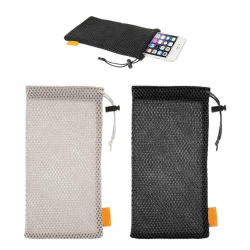 NYLON BAGS WITH DRAWSTRING FOR PHONE BREATHABLE MESH 2 PCS. for home Brand no brand