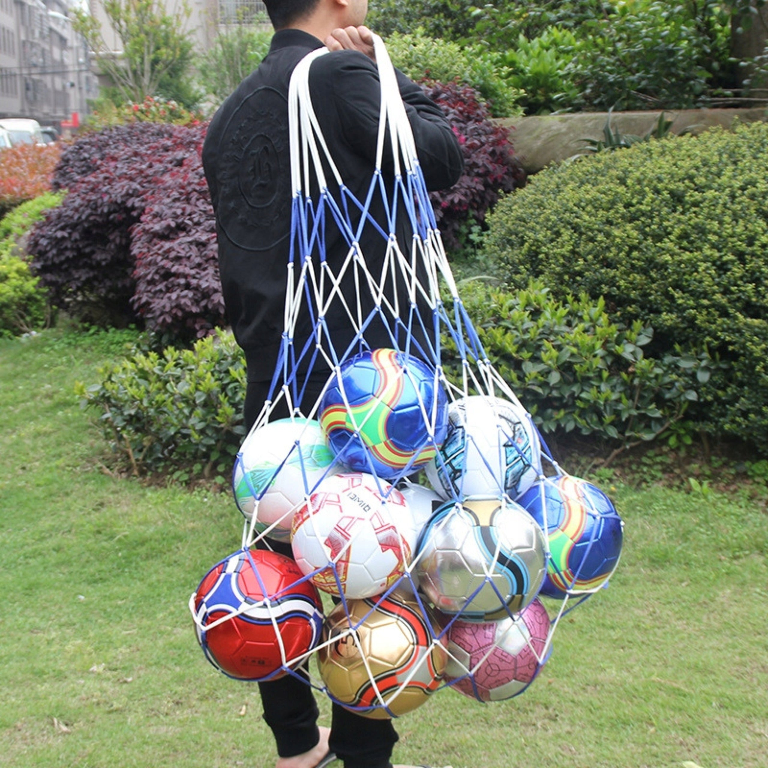 NYLON BALL NET FOR 10-14 BALLS Durable Ball Bag Gift Color white