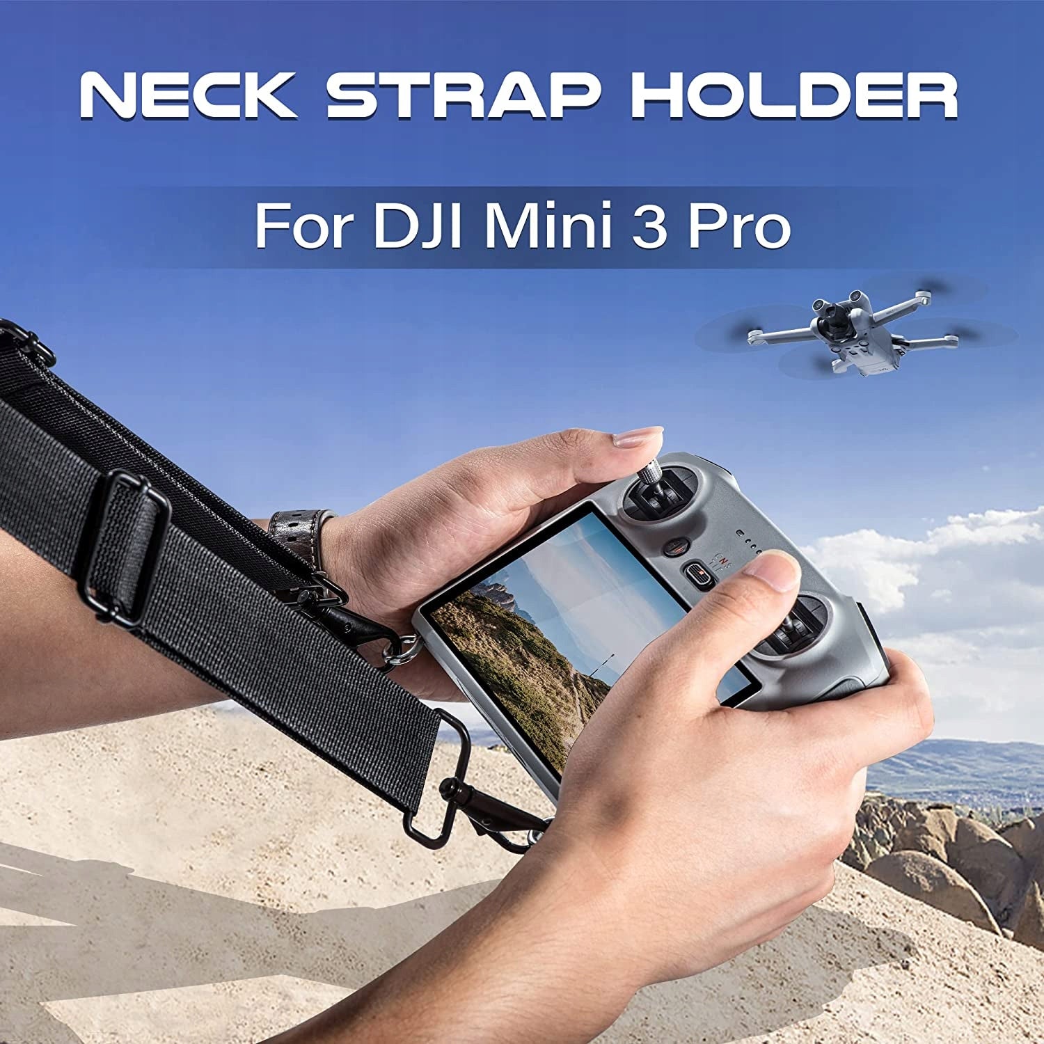 NYLON BRAIDED NECK STRAP FOR DJI MINI 4 PRO / AIR 3S / MAVIC 3 PRO Batteries included no