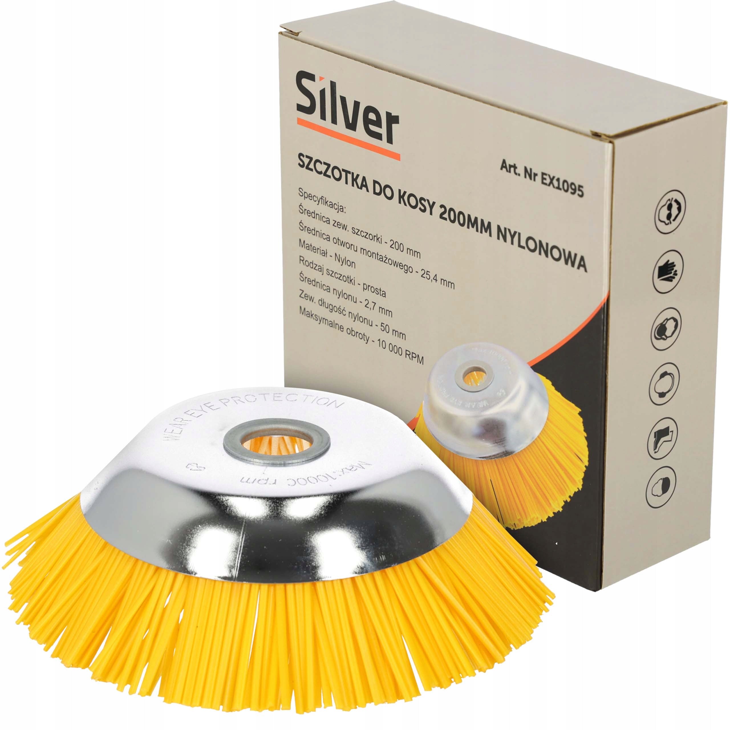 NYLON BRUSH FOR SCYTHE 200×25,4 mm FOR CUBE CLEANING Brand Silver