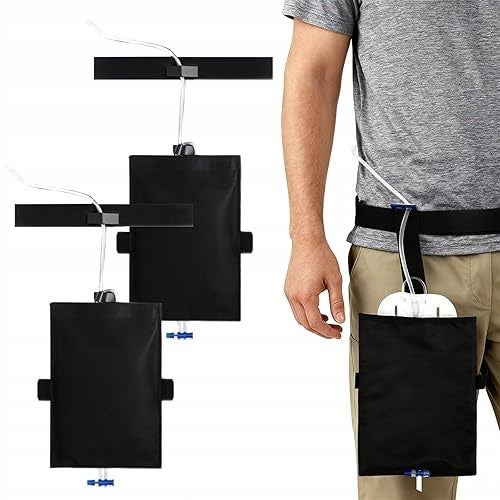 NYLON CATHETER BAG HOLDER WITH LEG STRAPS SET OF 2 FOR HOME