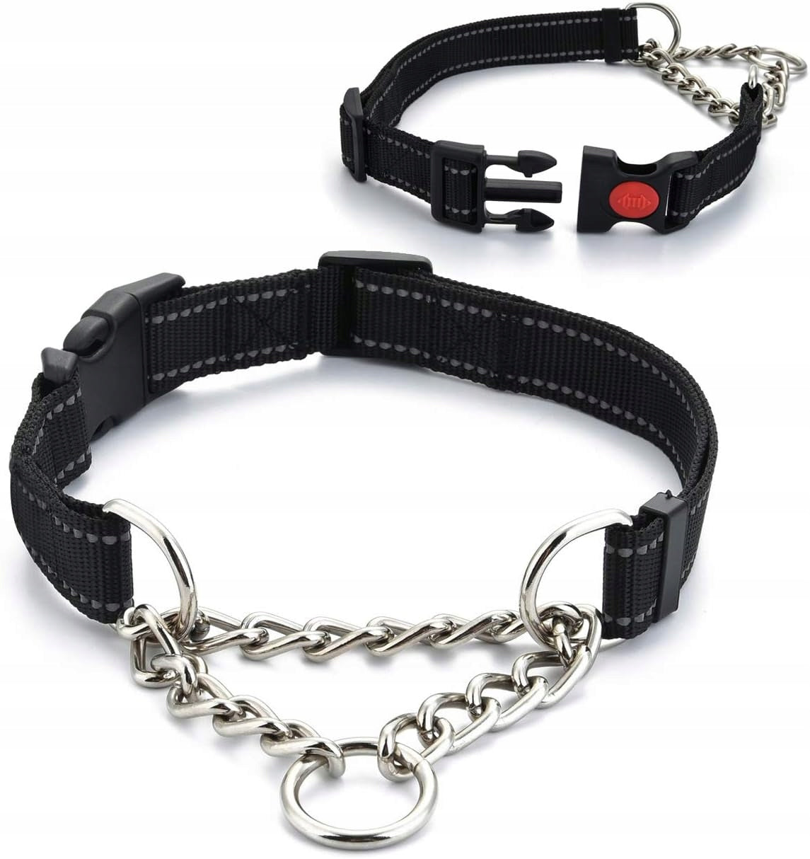 NYLON DOG COLLAR REFLECTIVE TRAINING CLAMP SIZE S