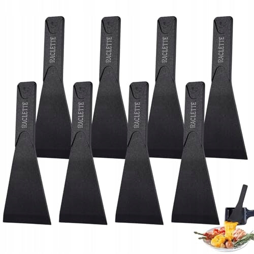 NYLON RACLETTE SPATULAS 8 PIECES NON-STICK CHEESE GRILLING Power rating 1 W