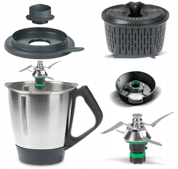 Naczynie miksujące kompletne VORWERK Thermomix TM6 ORYGINAŁ garnek misa Dominant color silver
