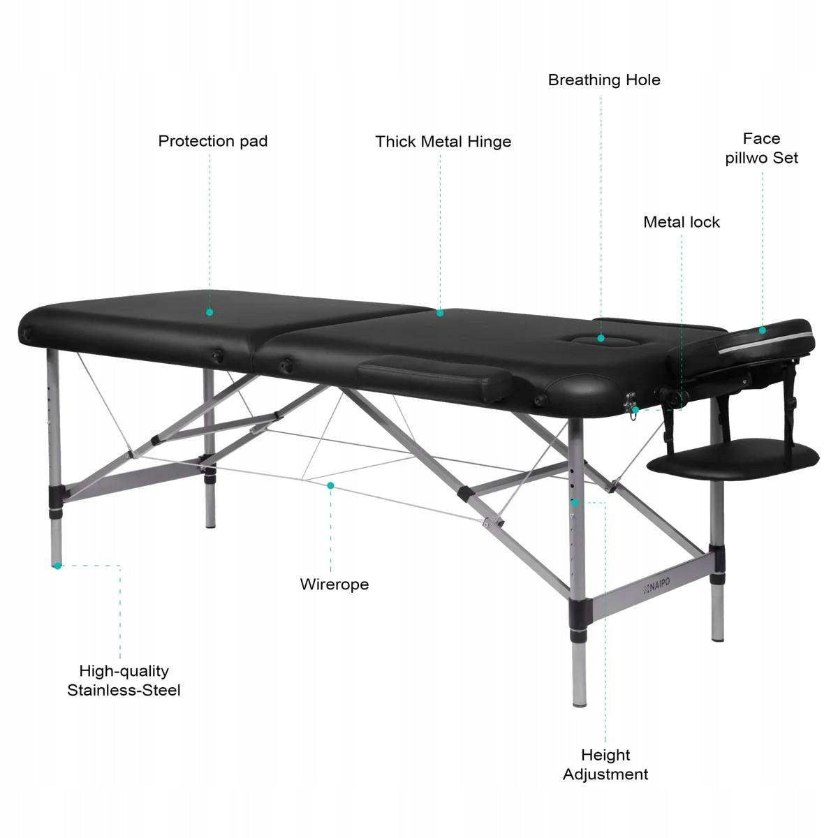 Naipo MGBC-211H Portable Massage Table / Bed for Eyelash Stylist Medical device no