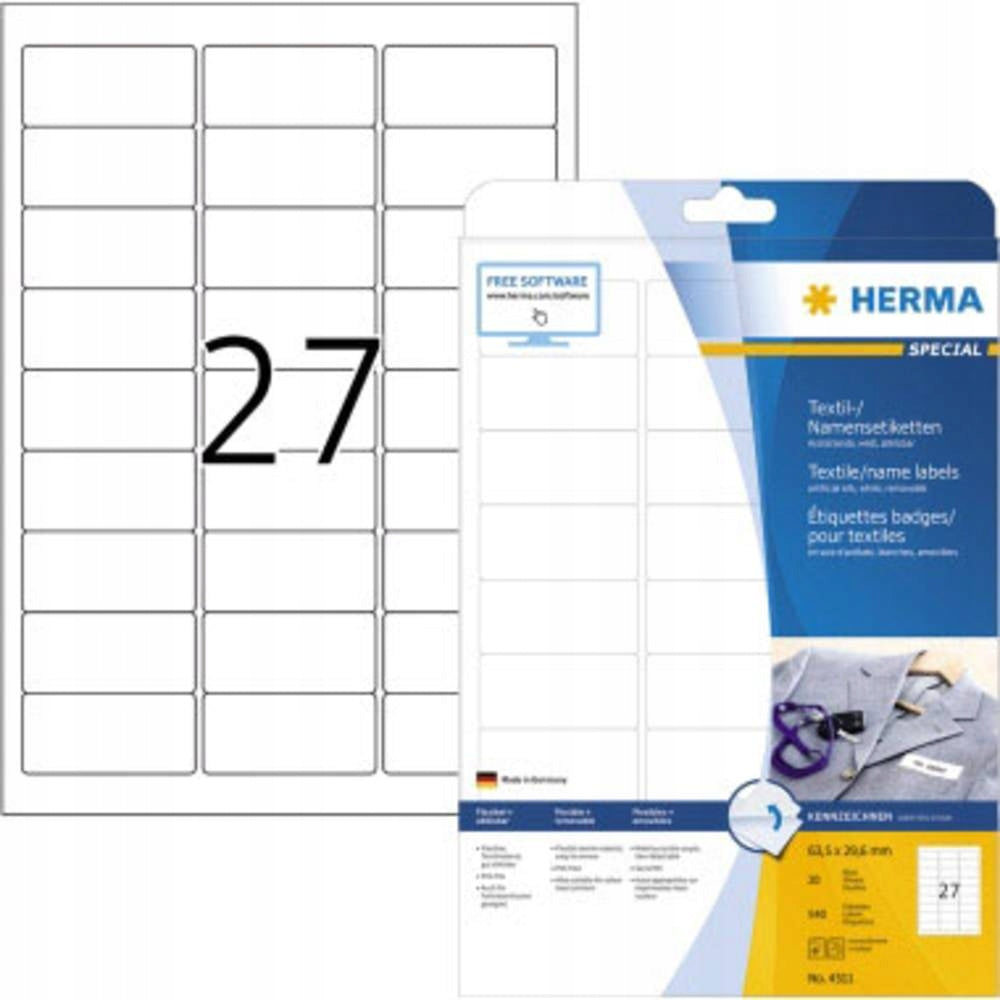 Name Labels With Names Herma 4511 Sheet 27 Pieces 64X30 Mm
