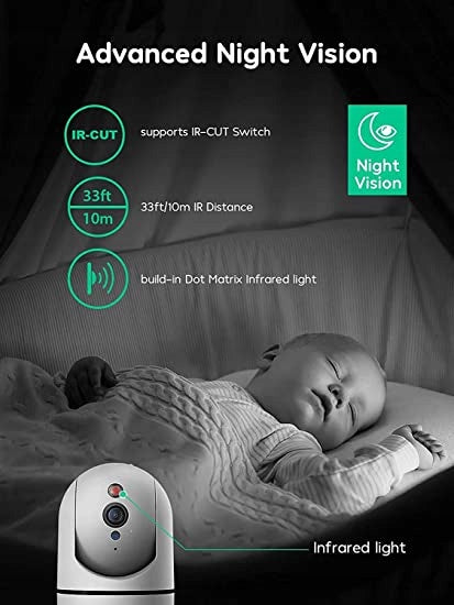 Nanny Camera Rotating WiFi App 1080p 2pcs Brand no brand